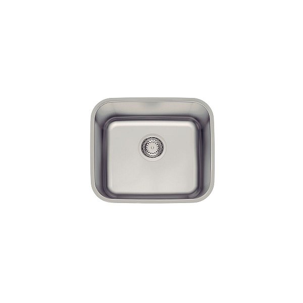Cuba De Embutir Tramontina Dora 40 Bl R6 Em Aço Inox Escovado Com Válvula 4 1/2 40X34 Cm