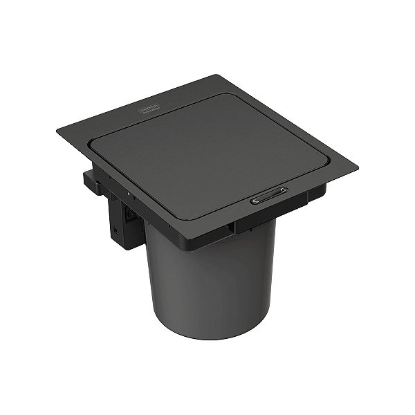 Lixeira De Embutir Com Sensor Tramontina Design Collection Next Black Matte Em Aço Inox Com Balde Plástico 5 L