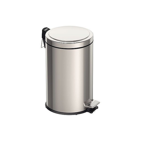 Lixeira Com Pedal Tramontina Brasil Em Aço Inox Com Acabamento Polido E Balde Interno 12 L