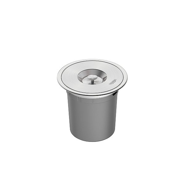 Lixeira De Embutir Tramontina Clean Round Em Aço Inox Com Balde Plástico 5 L
