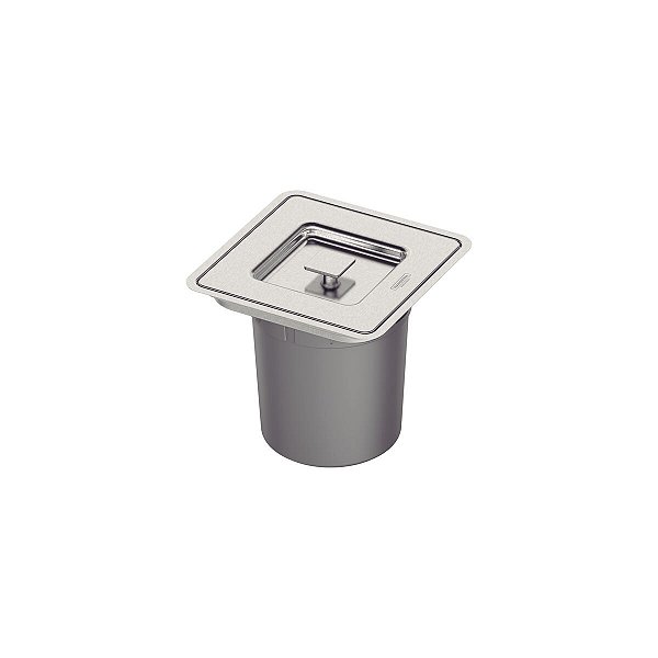 Lixeira De Embutir Tramontina Clean Square Em Aço Inox Com Balde Plástico 5 L