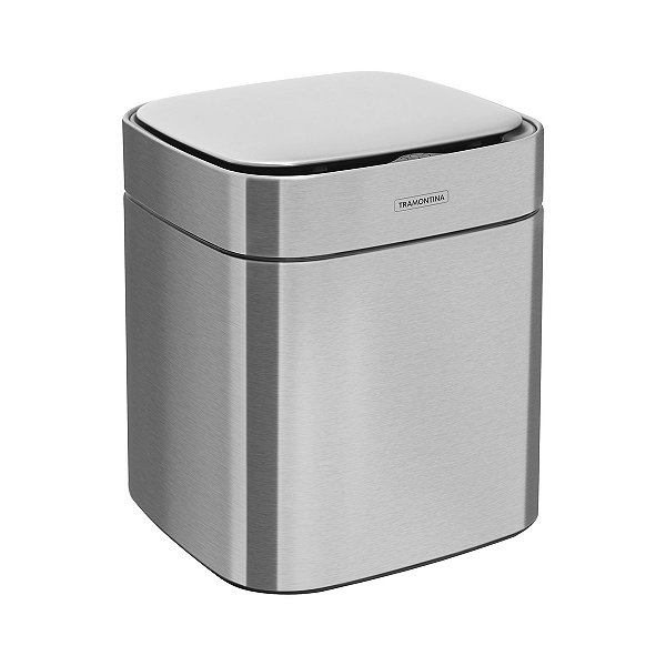 Lixeira Tramontina Sense Square Automática Com Sensor Em Aço Inox Com Acabamento Acetinado 8 L