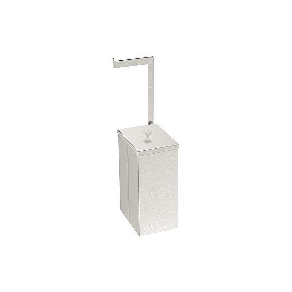 Lixeira Tramontina Luz Slim Em Aço Inox 5,5 L Com Suporte Para Papel Higiênico