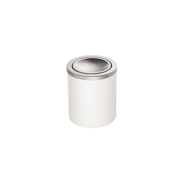 Lixeira Tramontina Útil Basculante Em Aço Inox Com Acabamento Acetinado E Corpo Em Polipropileno Branco 5 L