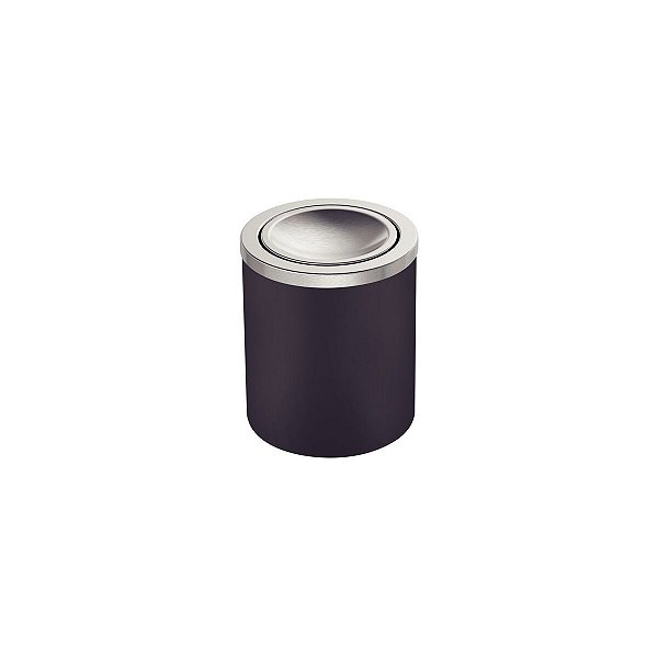 Lixeira Tramontina Útil Basculante Em Aço Inox Com Acabamento Acetinado E Corpo Em Polipropileno Preto 5 L