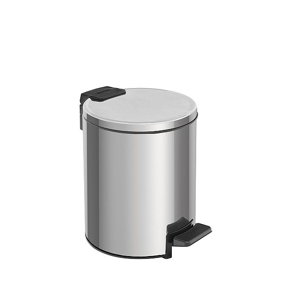 Lixeira Com Pedal Tramontina Loop Em Aço Inox Com Acabamento Polido E Balde Interno 3 L