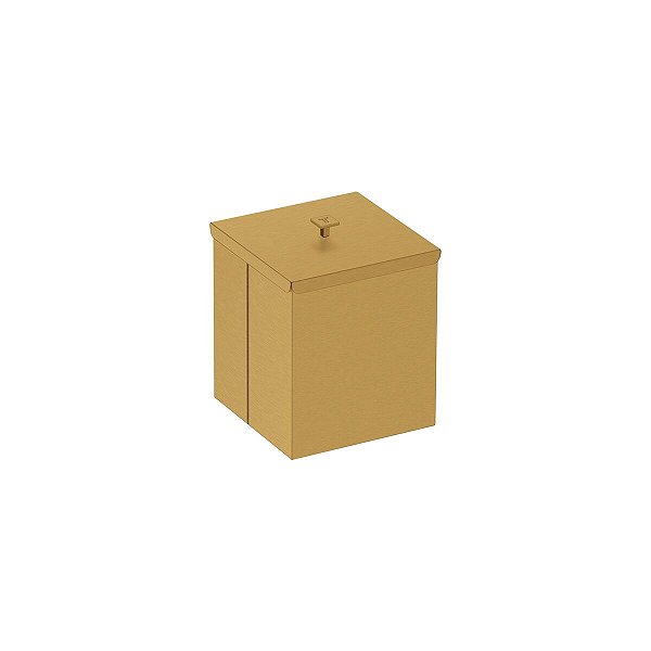 Lixeira Tramontina Luz Em Inox Com Acabamento Acetinado E Revestimento Fosco Gold Matte A Base De Verniz Com 4,5 L