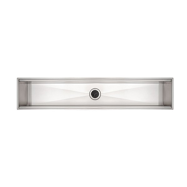 Canal Organizador Em Aço Inox Tramontina Para Sobrepor Com Acabamento Acetinado 90X18 Cm