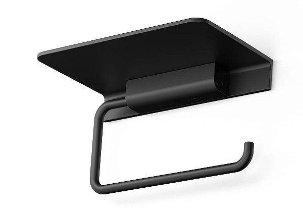 Papeleira Com Suporte Hotels Round Matte Black - A817581C40