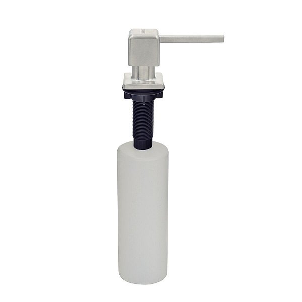 Dosador De Sabão Square Tramontina Em Aço Inox Com Recipiente Plástico 500 Ml