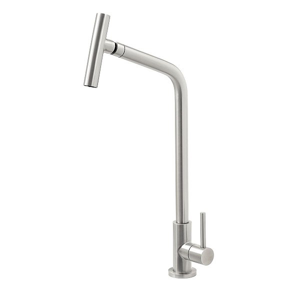 Torneira Versa Tramontina Em Aço Inox Com Bica Articulada