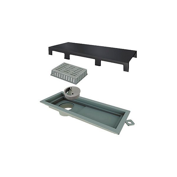 Elleve - Ralo Linear Tiny Pvc 25Cm Acab. Inox Grafite - 5563