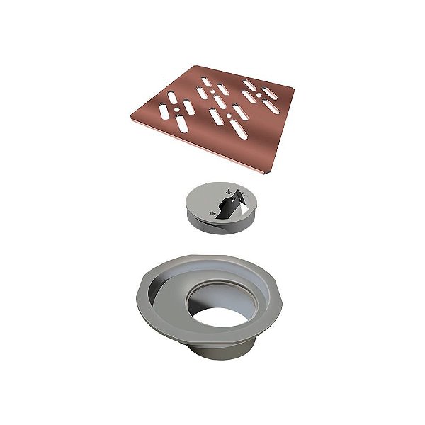 Elleve - Grelha P/ Caixa Sifonada Quadrada 100Mm Rose Gold - 5564