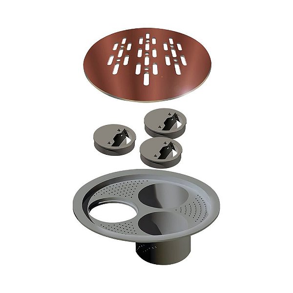 Elleve - Grelha P/ Caixa Sifonada Redonda 150Mm Rose Gold - 5570