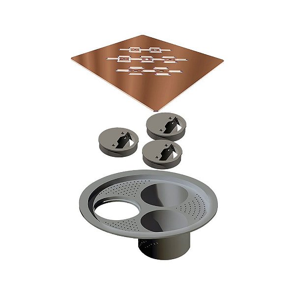 Elleve - Grelha P/ Caixa Sifonada Quadrada 150Mm Red Gold - 4028