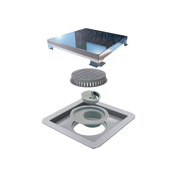 Elleve - Square Tampa Inox Polida 15X15Cm - 4242