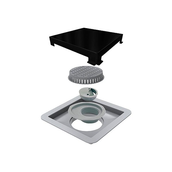 Elleve - Square Tampa Black Matte 15X15Cm - 4243