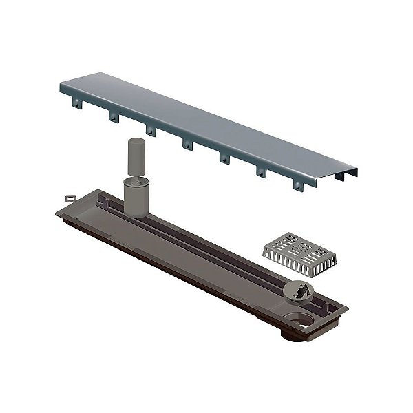 Elleve - Ralo Linear Versatile Tampa Inox 50Cm - 4252