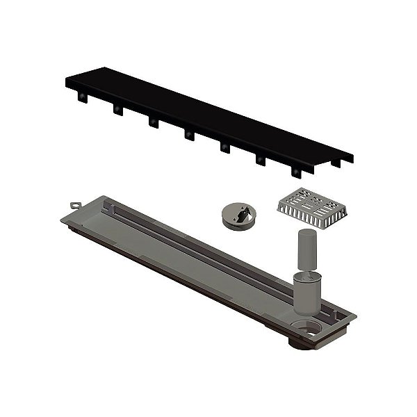 Elleve - Ralo Linear Versatile Tampa Black Matte 50Cm - 4254