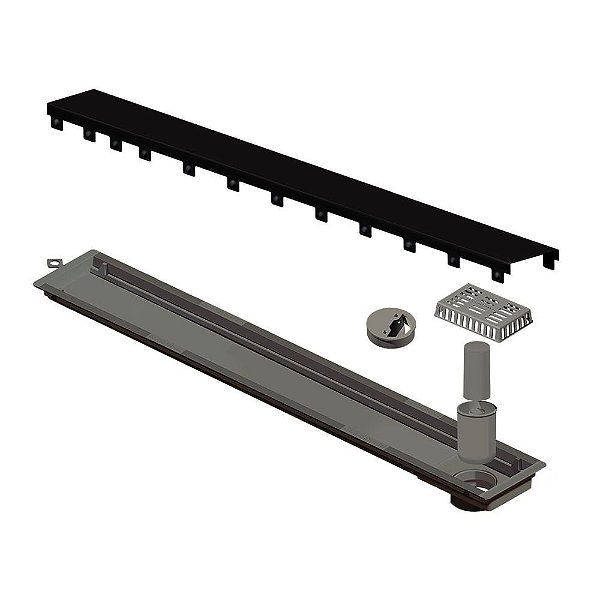 Elleve - Ralo Linear Versatile Tampa Black Matte 75Cm - 4260