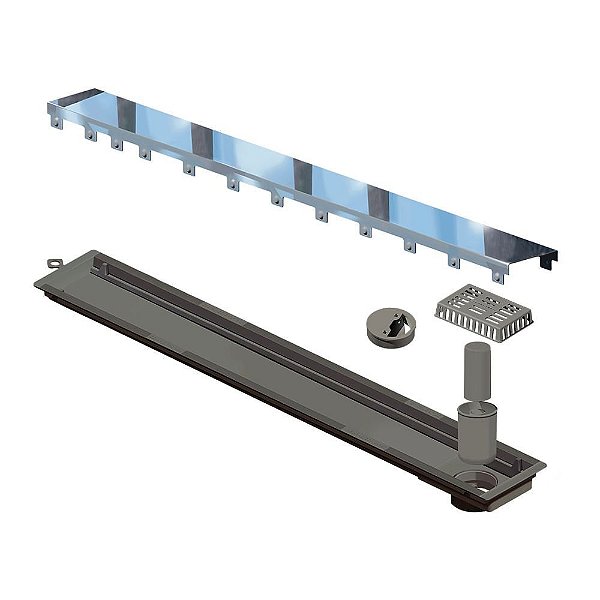Elleve - Ralo Linear Versatile Tampa Inox Polida 75Cm - 4262