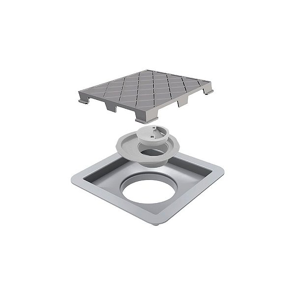 Novii - Ralo Quadrado Oculto 15X15Cm - 4665