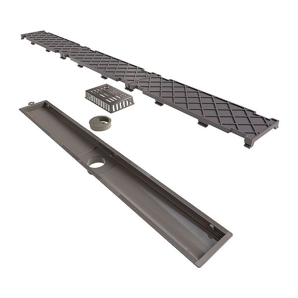 Novii - Ralo Linear Pvc Seco 75Cm Saida Central Oculto - 8881