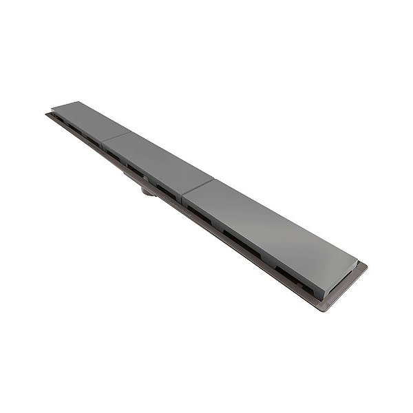 Novii - Ralo Linear Pvc Seco 75Cm Saida Central Tampa Abs Cinza - 8882