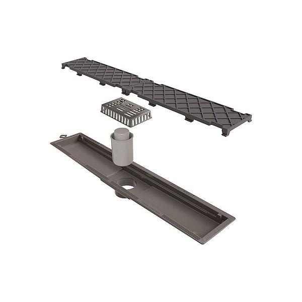 Novii - Ralo Linear Pvc Sifonado 50Cm Saida Central Oculto - 8887