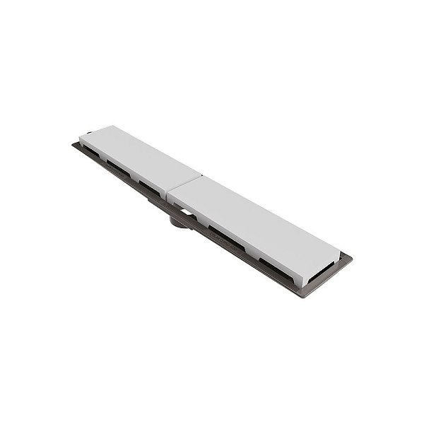 Novii - Ralo Linear Pvc Sifonado 50Cm Saida Central Tampa Abs Branco - 8889