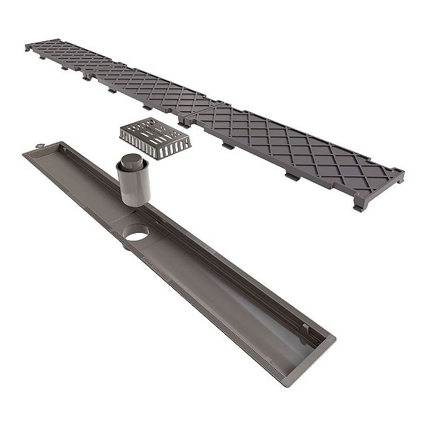 Novii - Ralo Linear Pvc Sifonado 75Cm Saida Central Oculto - 8893