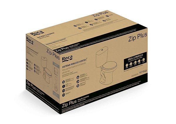 Kit Bacia Com Caixa Acoplada, Assento Pp E Complementos De Instalação Zip Plus - C399723000