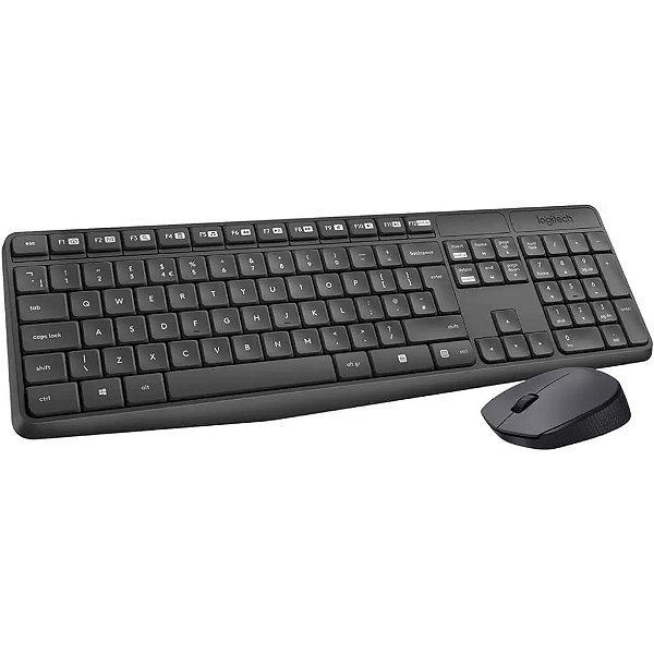 Kit teclado e mouse sem fio Logitech MK235
