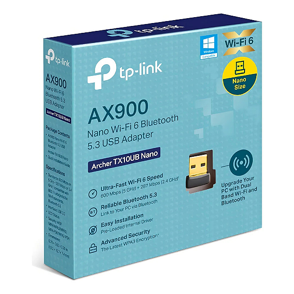 Adaptador wi-fi 6x e bluetooth 5.3  Tp-link AX900