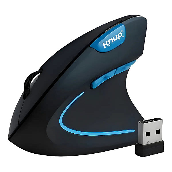 Mouse ergonômico sem fio / bluetooth recarregável Knup KP-MU025