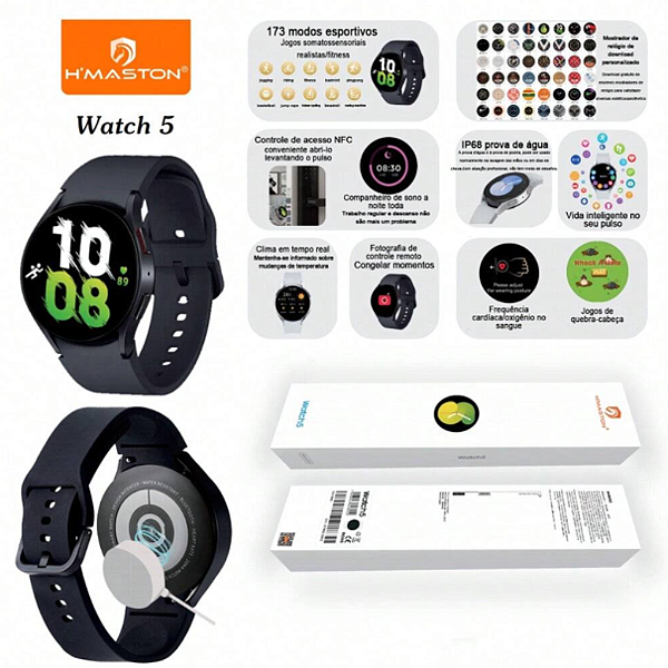 Relógio Smartwatch 5 Hmaston Redondo