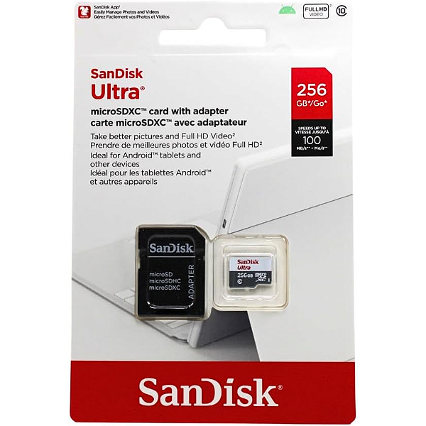Cartão de memória micro SD 256GB  SanDisk Ultra