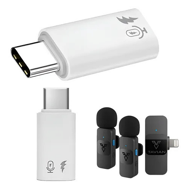Adaptador OTG lightning x C microfone