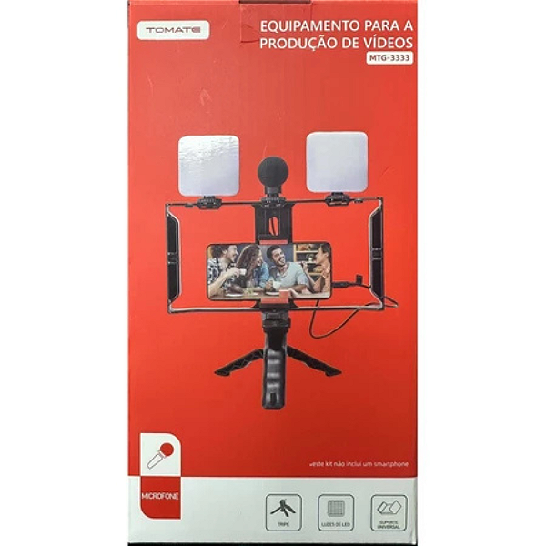 Kit tripé, iluminação e microfone Tomate MTG-3333
