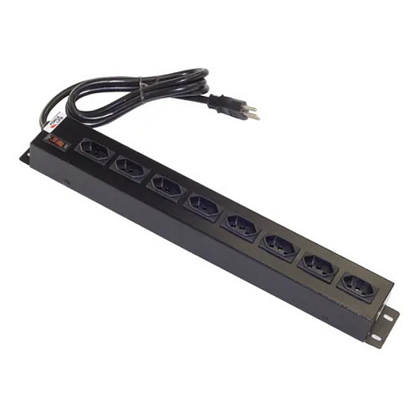 Régua extensora com 8 tomadas de 20A Force line