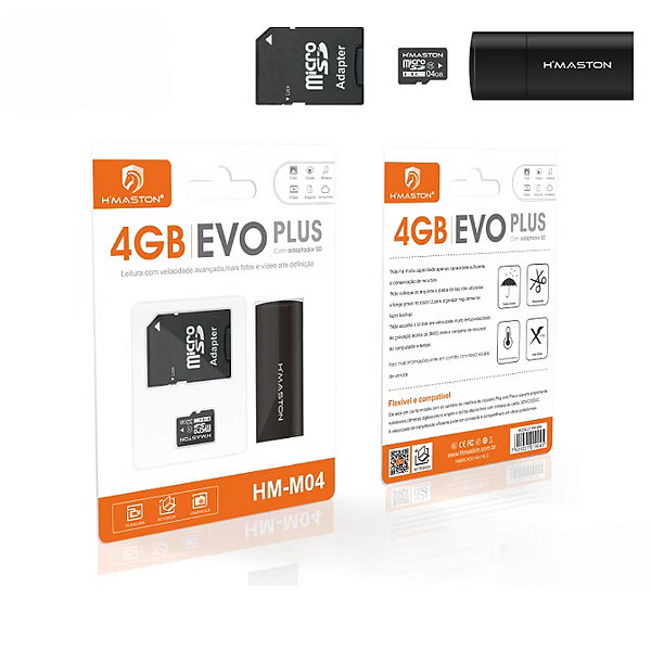 Cartão de memória  micro SD 4GB Hmaston HM-M04 com leitor
