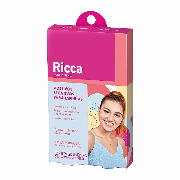 ADESIVO CURATIVO PARA ACNE C/20 UND RICCA (BELLIZ)