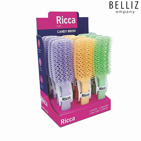 ESCOVA RICCA FLEX CANDY DISPLAY C/ 12 UND (BELLIZ)