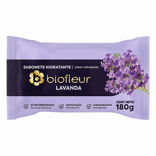 SABONETE BARRA LAVANDA 180G- BIOFLEUR