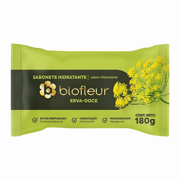 SABONETE BARRA ERVA DOCE 180G- BIOFLEUR