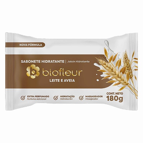 SABONETE BARRA LEITE E AVEIA 180G- BIOFLEUR