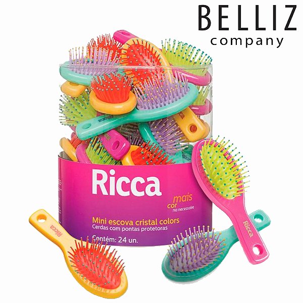 ESCOVA MINI CRISTAL COLORS POTE 24UND (BELLIZ)