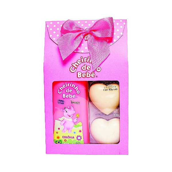 KIT COLONIA 200ML+SAB CORACAO 2X65G ROSA CH. DE BEBE