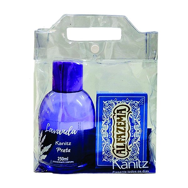 KIT DEO COLONIA ALFAZEMA PRATA 250ML SABONETE LAVANDA100G