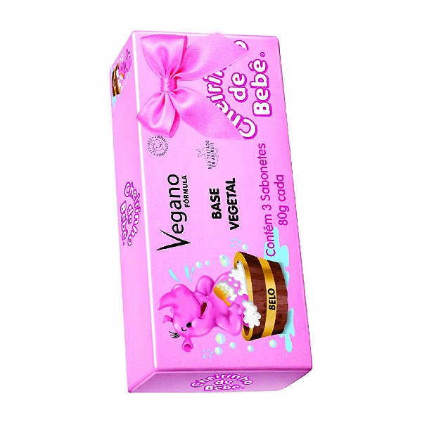 ESTOJO C/ 3 SABONETES 80G ROSAS VEGANOCH. DE BEBE